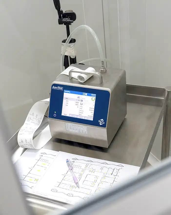 Airborne particle count test